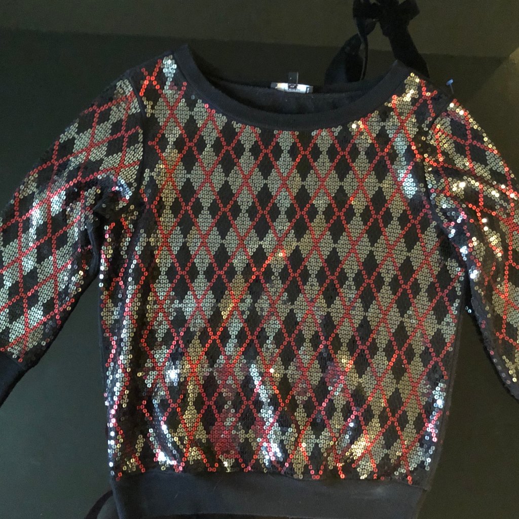 Argyle Sequinned Top